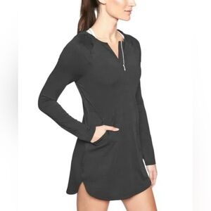 Athleta Pacifica Pleated Dress NWT Black Swim Coverup Size XXS